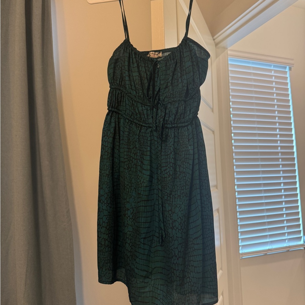 Free People Intimately Forest Green Spaghetti Strap Summer Dress